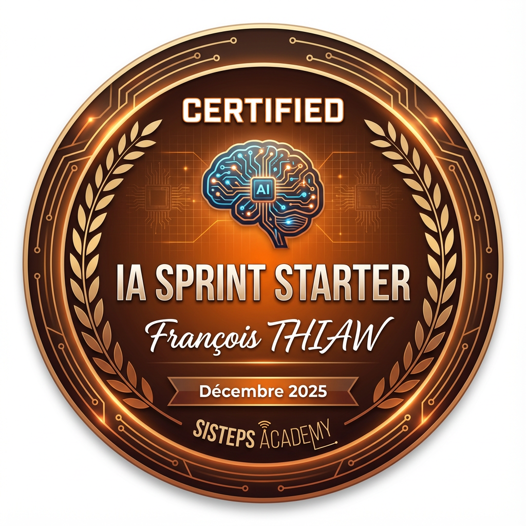 Certification François THIAW - IA Sprint Starter